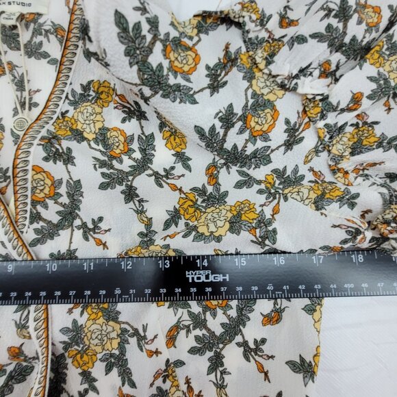 NEW MAX STUDIO Dress Womens M Floral Crepe Wrap Midi Dress Flutter Sleeve NWT - Picture 13 of 16